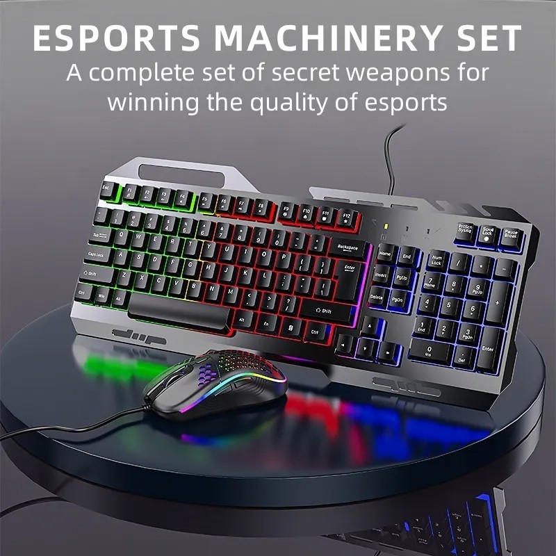 2024 New Arrival RGB Backlit Gaming Keyboard and Mouse gaming Wired Mechanical Keyboard and Mouse Combo