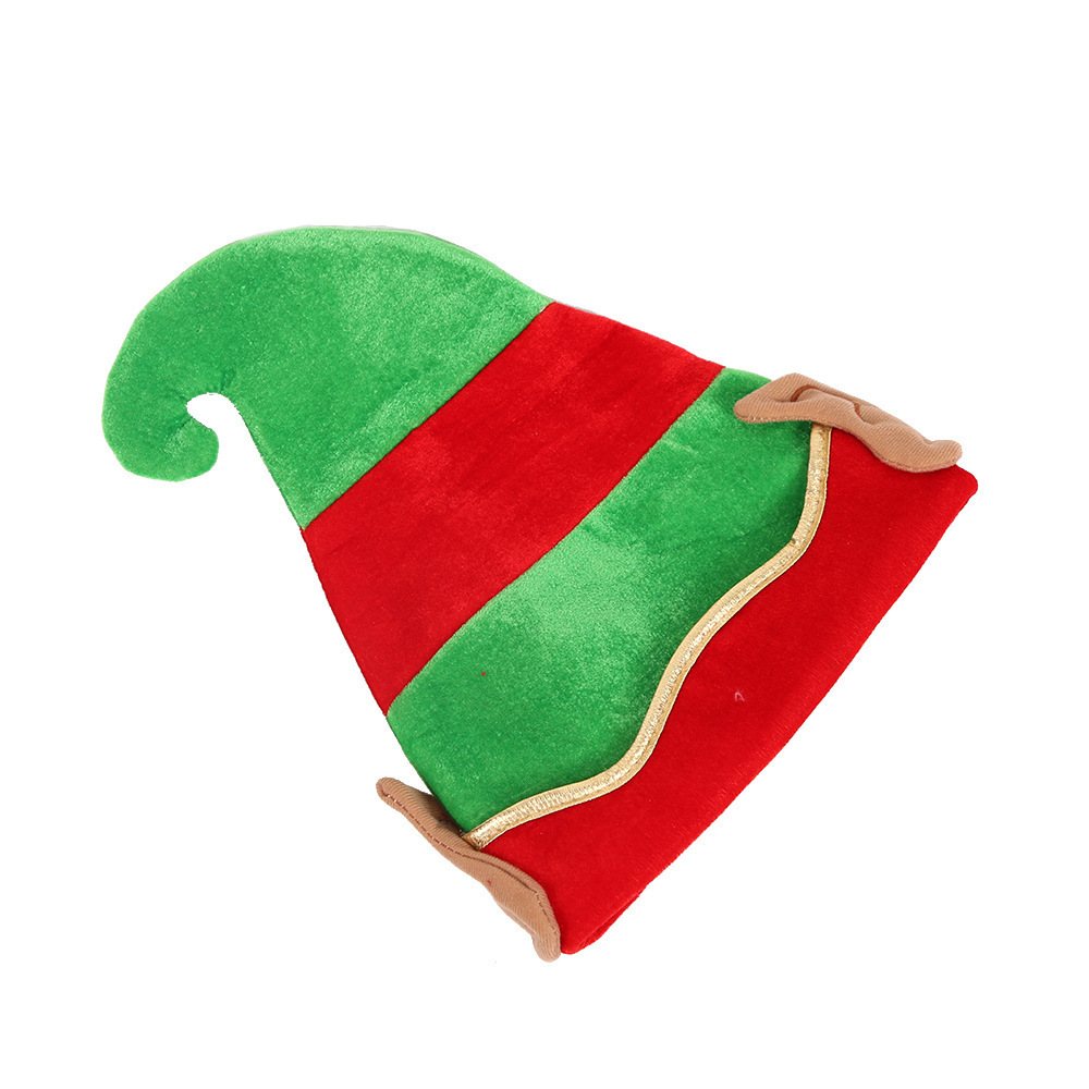 JIALIN christmas party decoration novelty red green stripped holiday christmas elf hat for christmas party holiday supplies