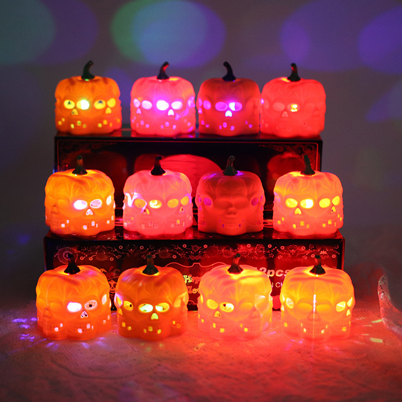 Halloween decorations flickering flameless candles led battery operated festival decor led candle halloween pumpkin light