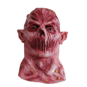 Halloween decoration latex mask  Blood red without mouth zombie horror face mask for party decoration