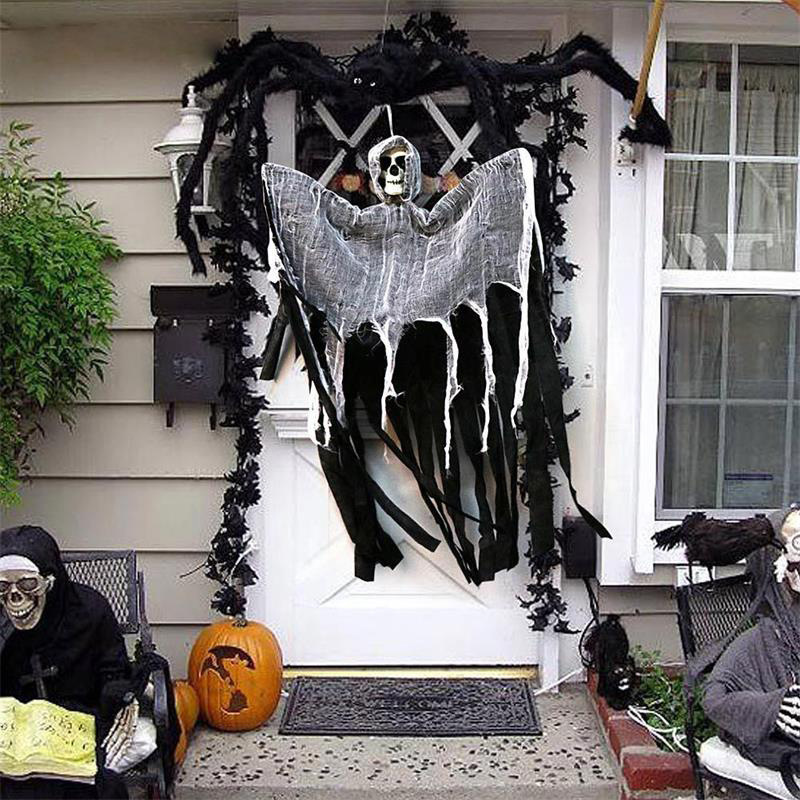 Hot Selling Halloween Decorations Photo Props Door Hanging Skeleton Terrorist Pendant Halloween Decorations Skeleton