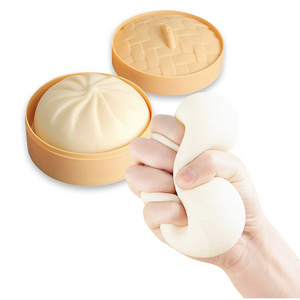 Bao Bun Simulation Spoof Toy Anti-Stress Fidget Ball Soft Squeeze Toy Fidget Dumpling Stress Ball Venting toys