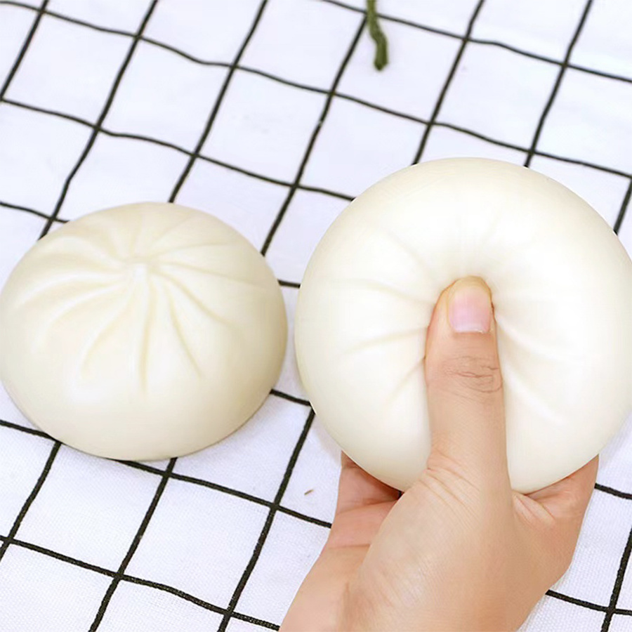 Bao Bun Simulation Spoof Toy Anti-Stress Fidget Ball Soft Squeeze Toy Fidget Dumpling Stress Ball Venting toys