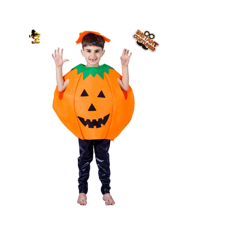 Adult Pumpkin Costume 3PCS Halloween Unisex Pumpkin Cosplay Party Clothes With A Hat A Bag