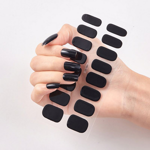 press on nail 53 colors hot sell 16 piece Nail Tips Design Gel Nail Art stickers Uv gel sticker