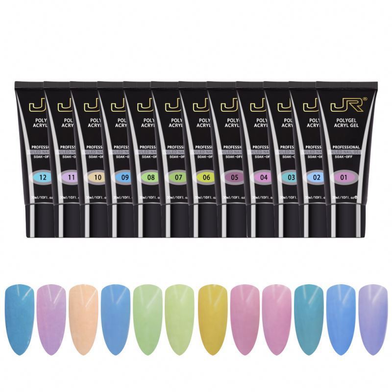 OEM 12 Colors Nail Tips Art Glue 30ml Excellent Adhesion DIY Extension Tips Polish Gel Nail Art Decoration Supplies