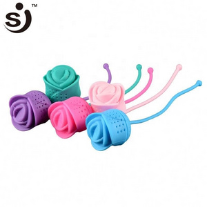 Beautiful Rose Shape Tea Filter Portable Tea Strainer Silicone Tea Infuser Wholesale Factory