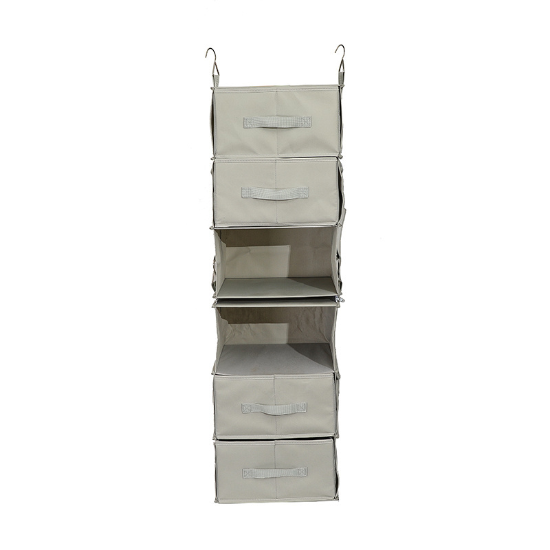 Good Quality Collapsible Removable Oxford Cloth 6 Tier Shelf Hanging Closet Storage Organizer With Drawers