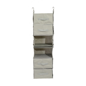 Good Quality Collapsible Removable Oxford Cloth 6 Tier Shelf Hanging Closet Storage Organizer With Drawers