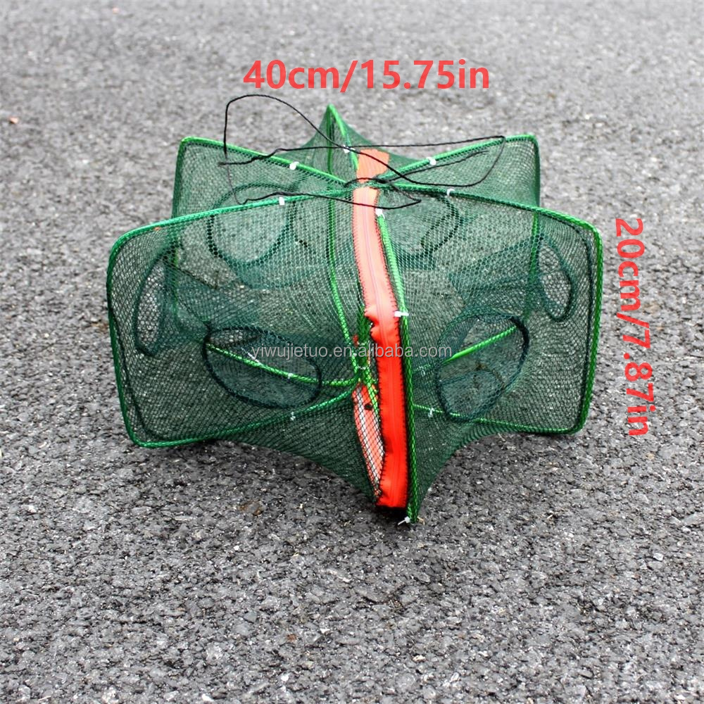 6-8 holes Folded shrimp Lobster Net fish trap cage floating fish farming cages for sale