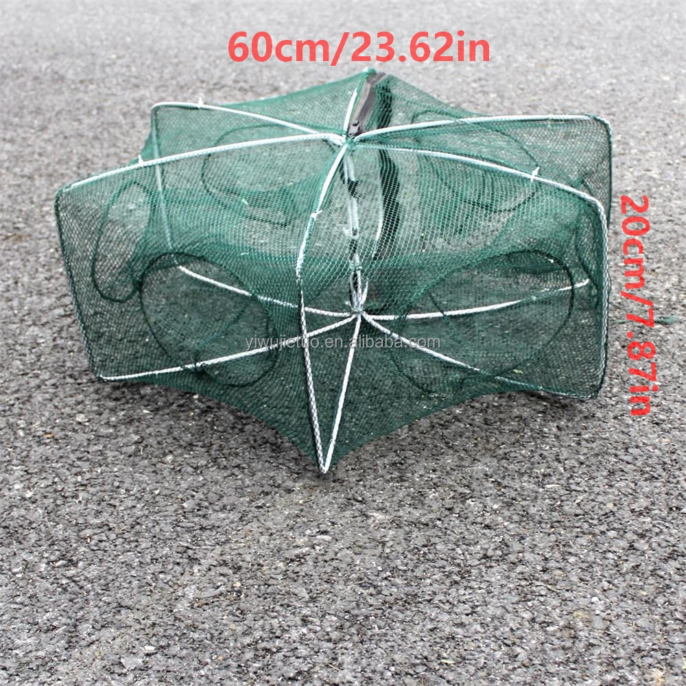 6-8 holes Folded shrimp Lobster Net fish trap cage floating fish farming cages for sale