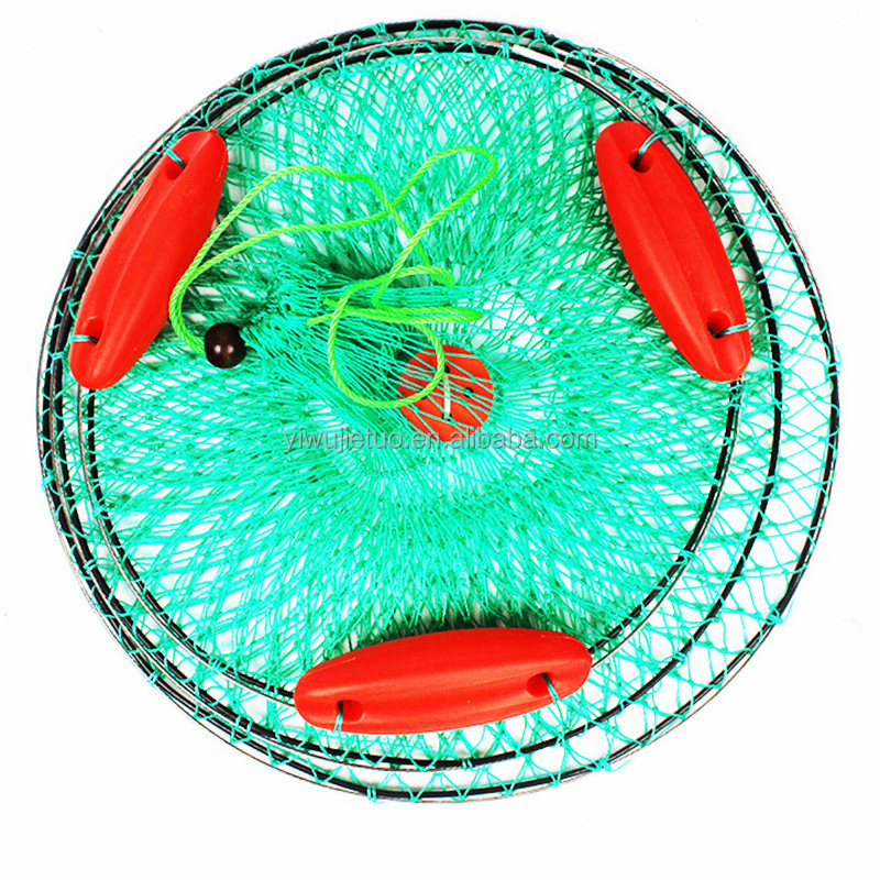 Floating cages aquaculture fish farming Foldable Fishing Net  Mesh Crab Cage Spring Telescopic with Knotted Net