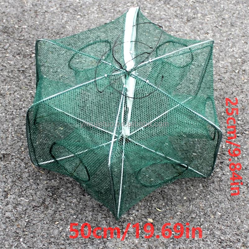 6-8 holes Folded shrimp Lobster Net fish trap cage floating fish farming cages for sale