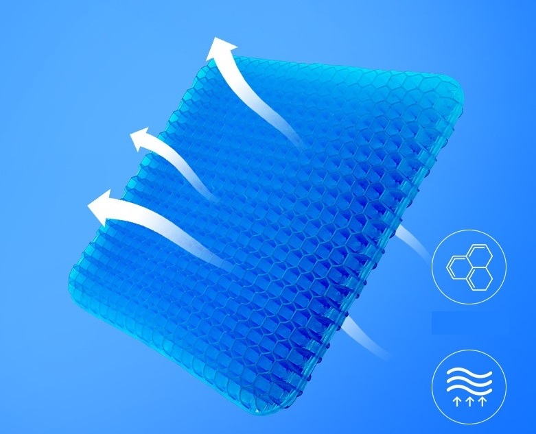 Gel Seat Cushion Summer Cooling 3d Breathable Cool Silicone Orthopedic Coccyx Seat Cushion With Gel Pad