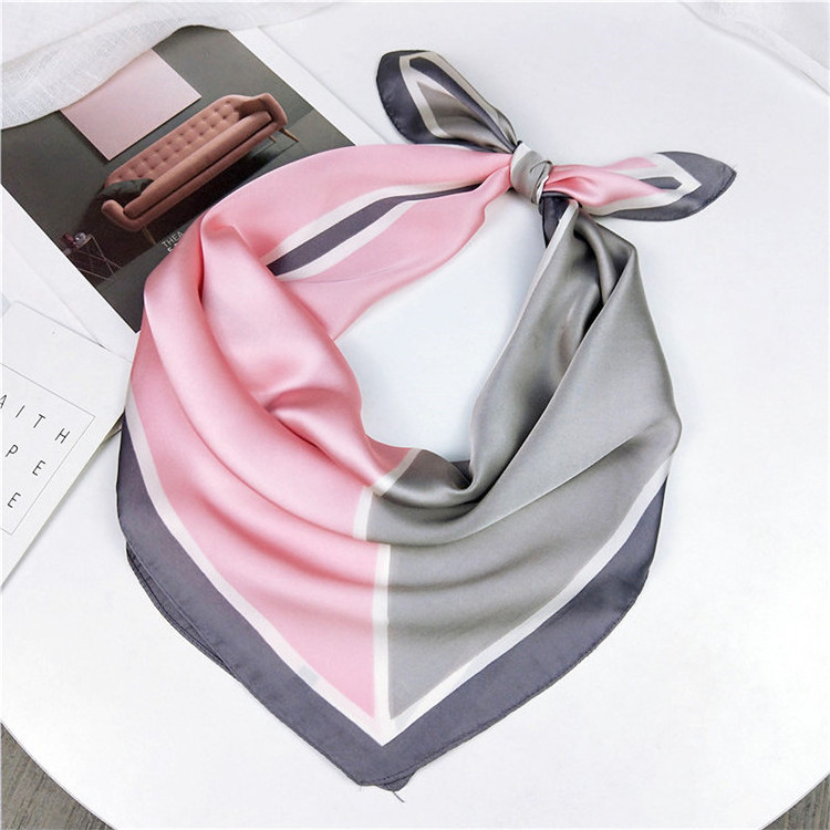 2020 women scarf silk feeling hair neck scarves square brand office Printing Hotel Waiter Flight Attendants Handkerchief rings