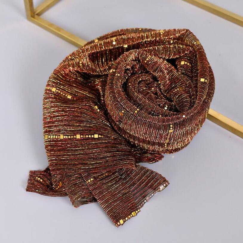 Fashion muslim instant hijab women glitter scarf with sequins