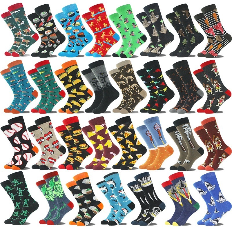 2024 Wholesale Cheap Crew Novelty Quality Socks Crazy Pattern Printed Cotton Happy Funny Animal Socks For Men Women Unisex