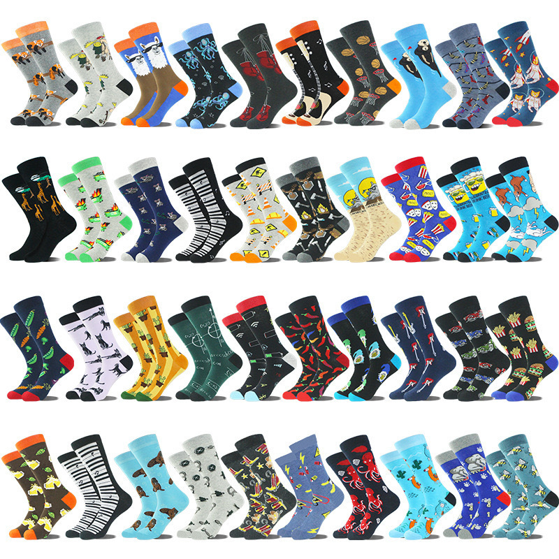 2024 Wholesale Cheap Crew Novelty Quality Socks Crazy Pattern Printed Cotton Happy Funny Animal Socks For Men Women Unisex