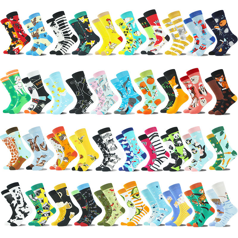 2024 Wholesale Cheap Crew Novelty Quality Socks Crazy Pattern Printed Cotton Happy Funny Animal Socks For Men Women Unisex