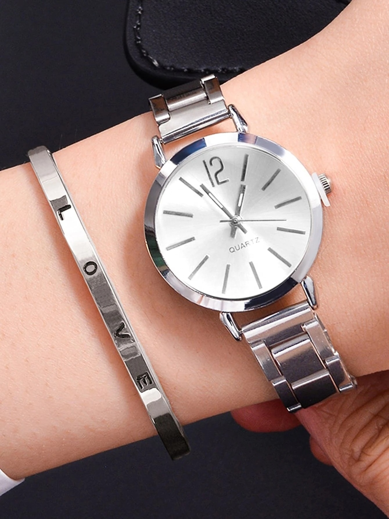 Y27 trending products 2024 new arrivals In stock minimalist fashion round steel strap 2pcs/set quartz watches for women