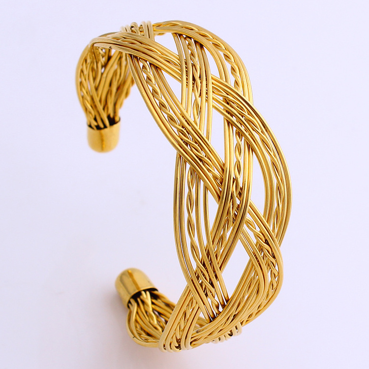 FS Simple Design Gold Plated Bangle Trendy African Jewelry For Gift