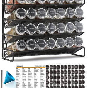 4-Tier Countertop Spice Rack Storage Organizer Shelf Metal Shelving Rack Organizer For Cabinet