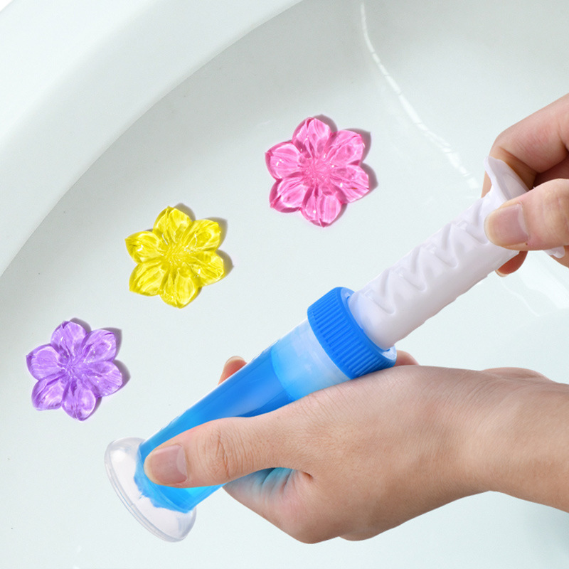 Flower Gel Detergent Natural Fragrance Toilet Cleaner Deodorizer Toilet Bowl Cleaner Syringes Toilet Cleaner Gel