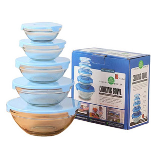 5 Pack Kitchen Glass Bowl Set Glass Organizer For Food