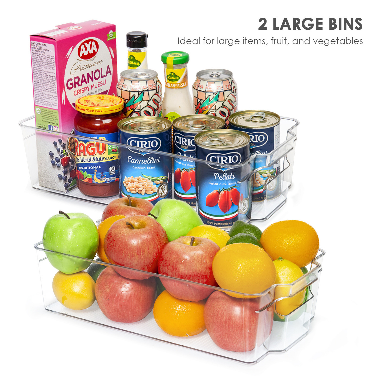 6 Pack Acrylic Organizer Refrigerator Pantry Organizer Bins Refrigerator Organizer Set Storage Box