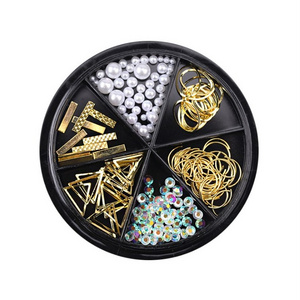 New nail art decoration metal rivets drill pearl 3D butterfly 12 mixed style accessories  rotary plate nail accessories