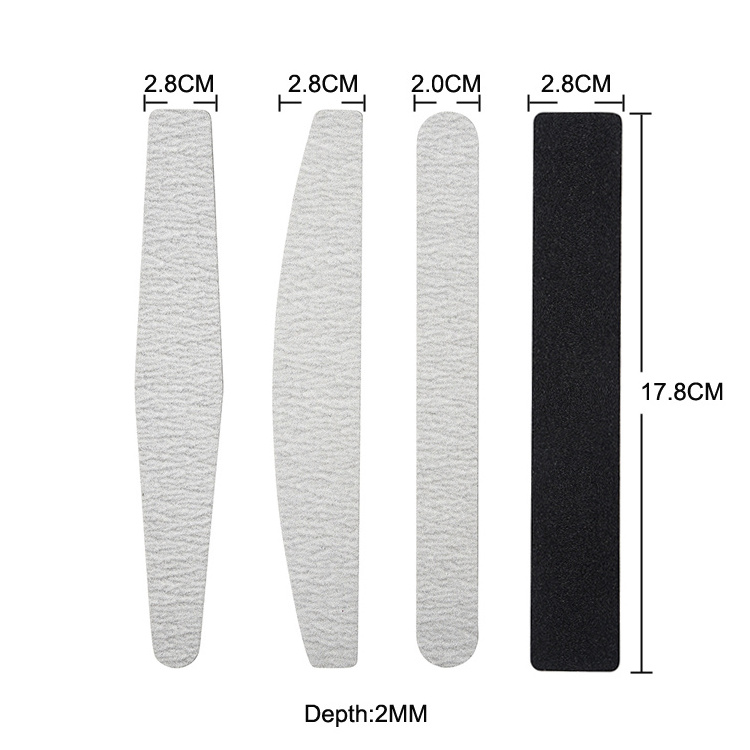 Durable replaceable sandpaper private label half moon 180/240 grit nail file professional metal stainless steel nail file