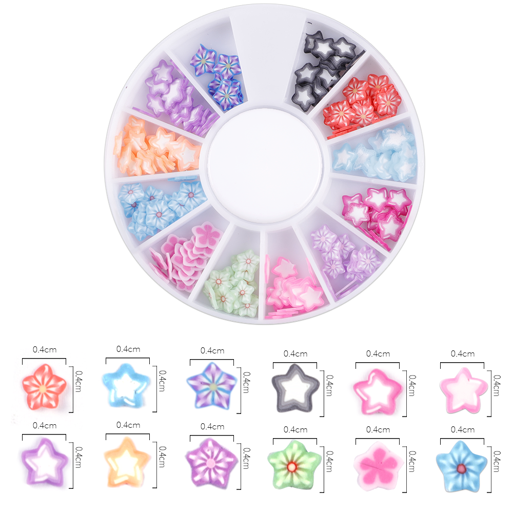 Summer new design nail art decoration heart flower bowknot 12 styles mix Soft pottery nail decal