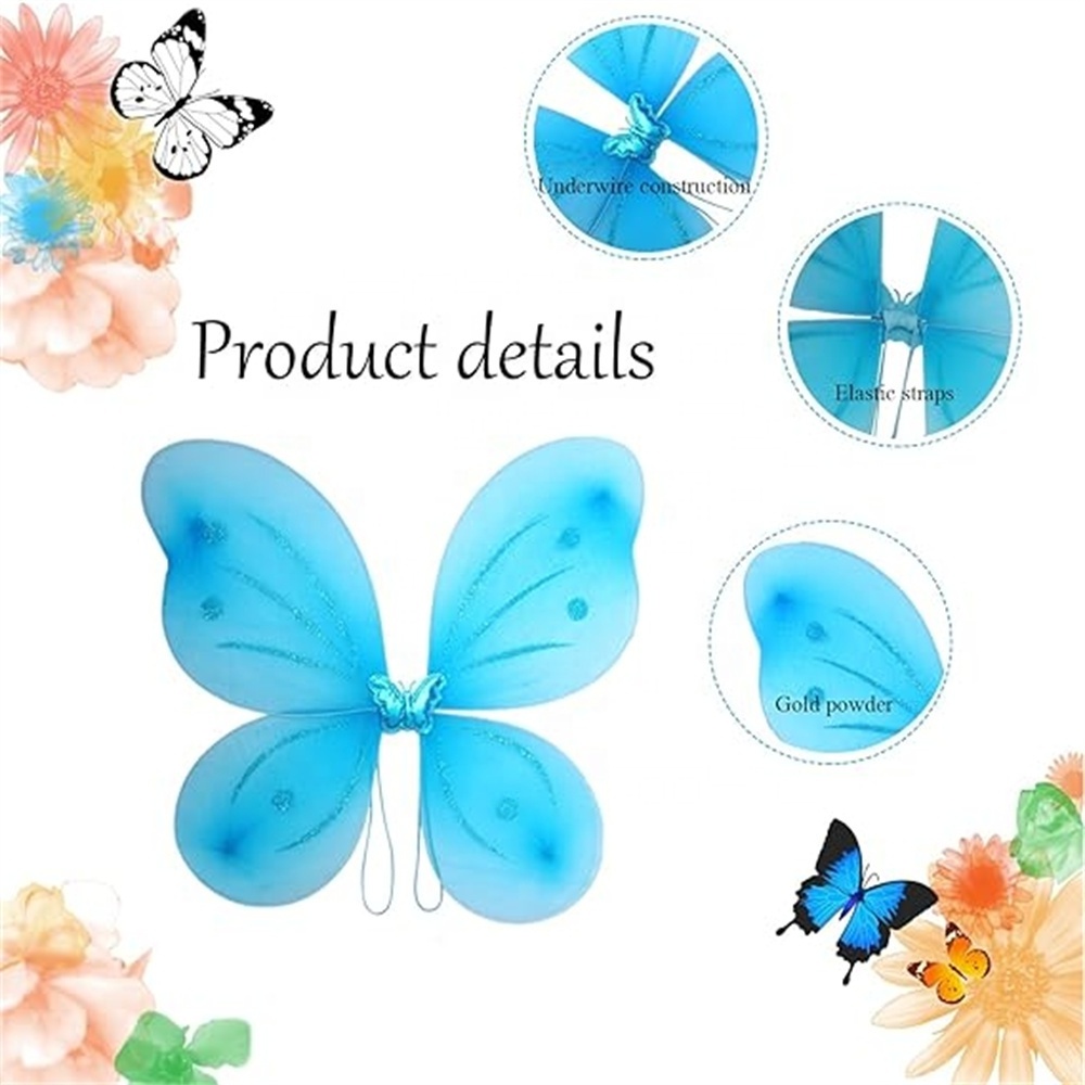 Wholesale Butterfly Craze Angel Princess Girls' Fairy Wings Kids Costume Butterfly Wings for Party Dress Up