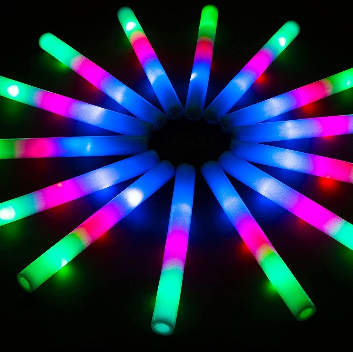 Custom logo 48cm Glow Sticks LED Foam Glow Sticks for Wedding Raves, Concert, Party, Camping, Sporting Events