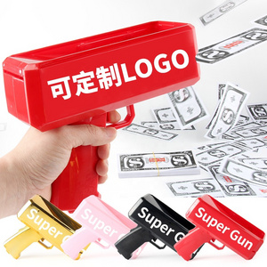 Custom logo Make it Rain Money Gun Paper Playing Spray Money Toy Gun Handheld Spray Cash Gun for Game Movies Party Supplies Toy