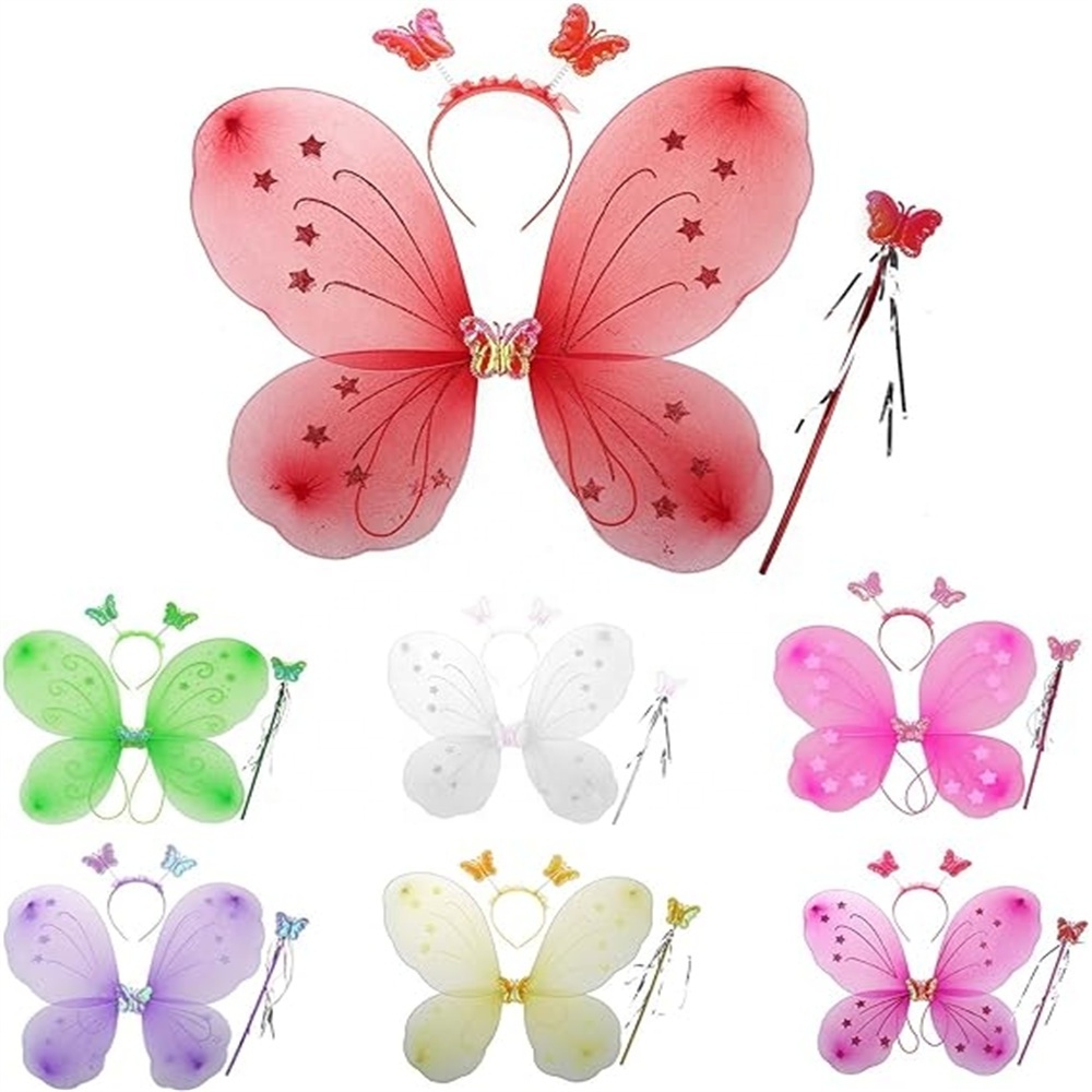 Wholesale Butterfly Craze Angel Princess Girls' Fairy Wings Kids Costume Butterfly Wings for Party Dress Up