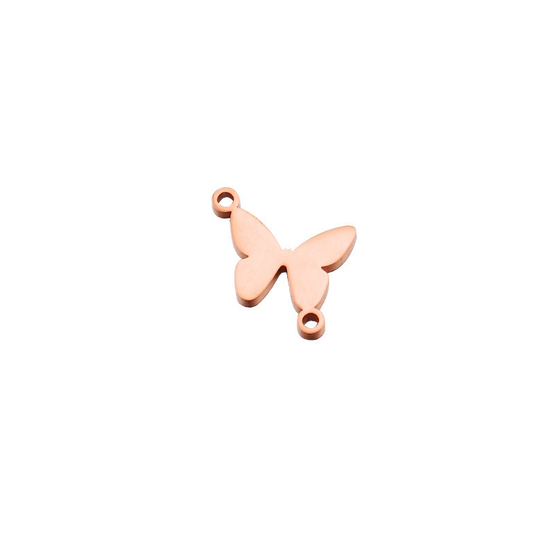 2023 Wholesale DIY Pendant Accessory Butterfly Charms For Jewelry Making Stainless steel Butterfly Charm Double Hoop Pendant