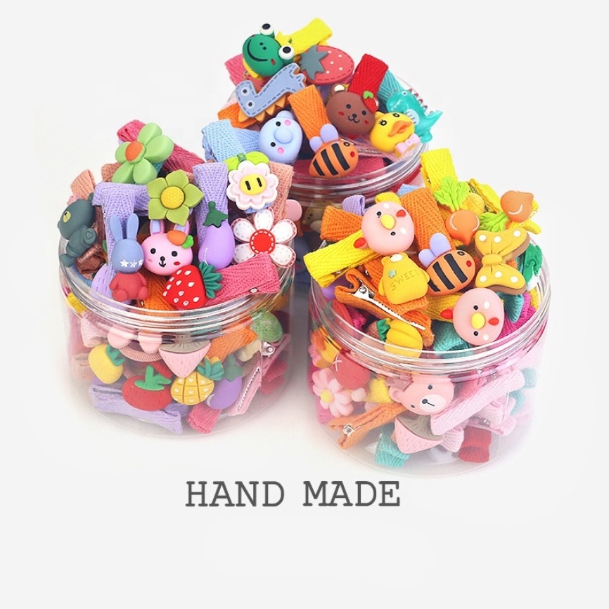 Wholesale 26Pcs/Set Cute Cartoon Hairpin Baby Fruit Mini Hair Claws Gift Girls Handmade BB Clips Kids Headdress Hair Clips