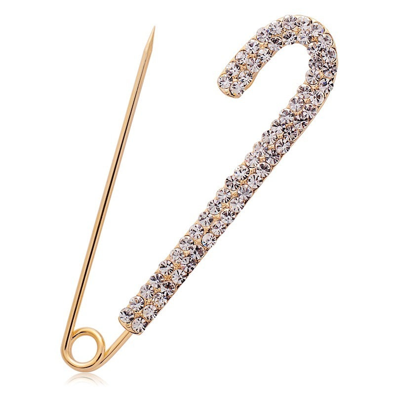 wholesale luxury rhinestone custom brooches large safety pin for women premium