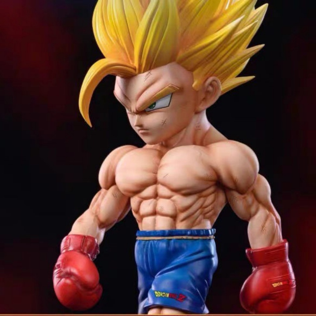 22cm Dragon Balls CB Fitness Muscle Son Gahan Figure Super Saiyan Boxing Gloves Classic Anime Figurine Model Dolls