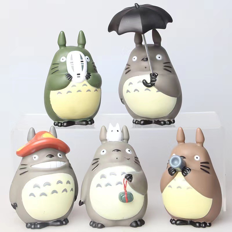 5 pcs/set Cartoon Car Toy Ornament Miyazaki My Neighbor Totoro Aute Anime Action Figure