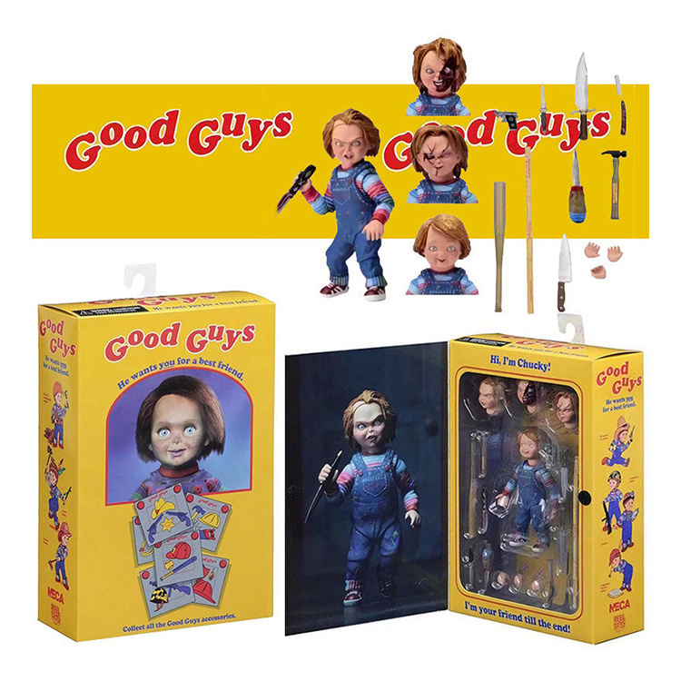 NECA 10cm Child's Play Chucky Action Figure With Accessories Good Guys Horror Dolls He Wants You For A Best Friend Figurine