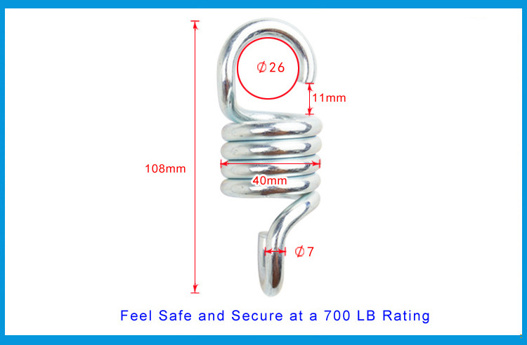 700LB Weight Capacity Sturdy Steel Extension Spring Fits Hammock Chair Hanging porch suspension hooks garden swing Punch Bag