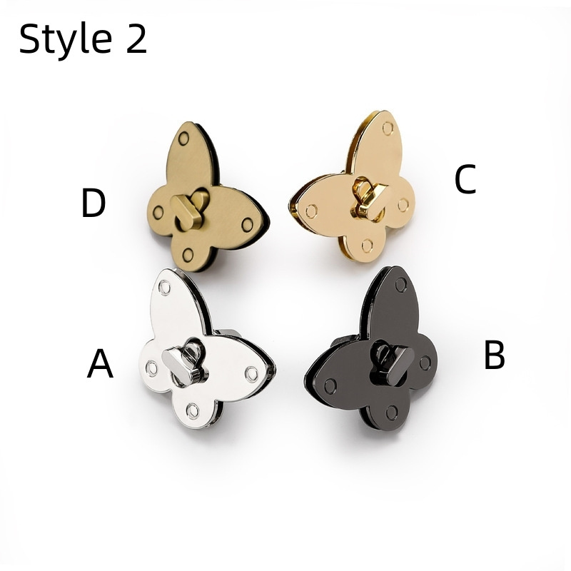 Luggage Die-casting Handbag Decorative Latch Butterfly Buckle Hardware Accessories Metal Switch Twist Lock Insert Buckle