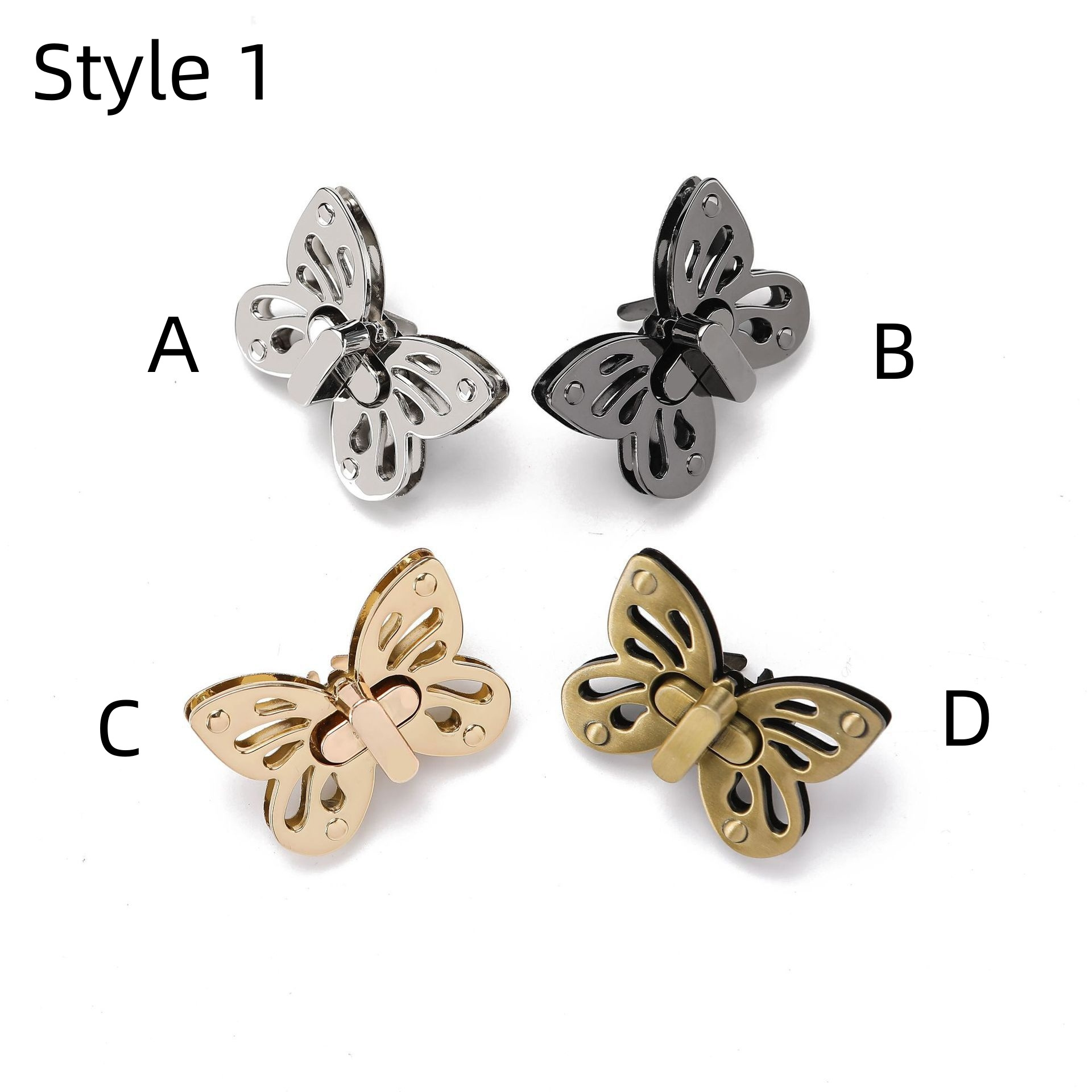 Luggage Die-casting Handbag Decorative Latch Butterfly Buckle Hardware Accessories Metal Switch Twist Lock Insert Buckle