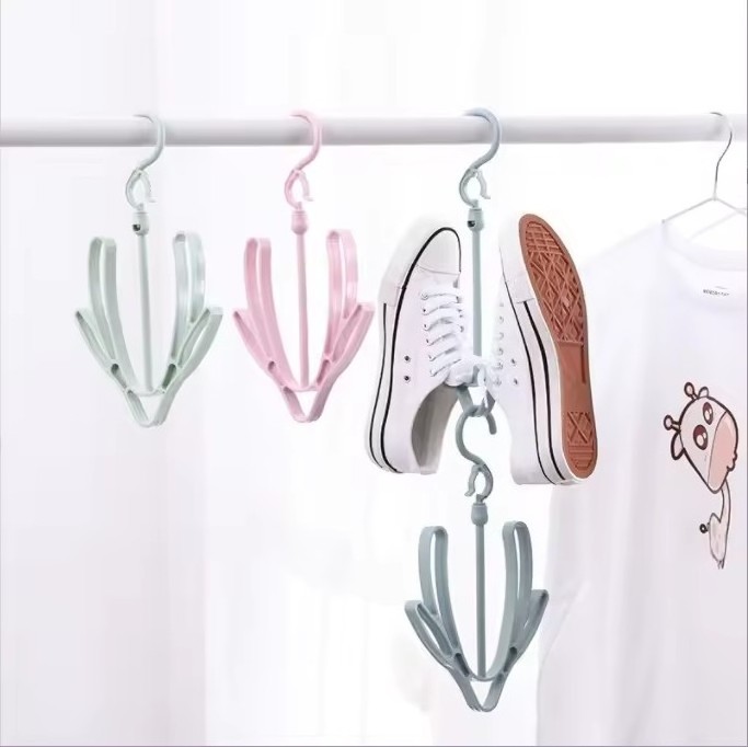 Plastic Shoe Dryer Hanger drying shoe rack creative double hook outdoor windproof hook storage