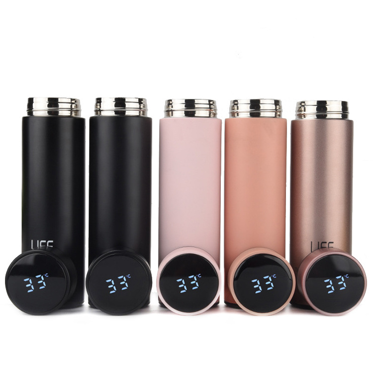 Vacuum Insulated Smart Water Cup Stainless Steel Thermos Bottle with Digital LED Temperature Display