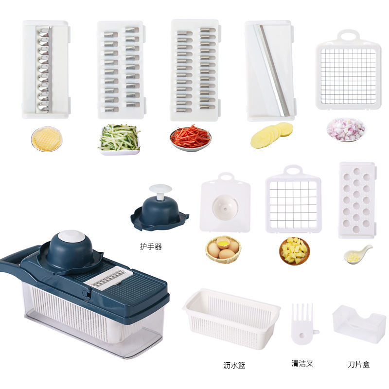 Wholesale hand Operated Held Manual 12 In 1 Vegetable Onion Dicer Food Slicer Mandoline Veggie Chopper Chopper Cutter