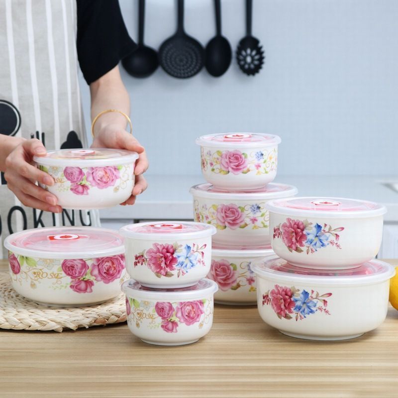 Wholesale Serving Porcelain Custom Soup Set Ceramic Bowl With Lid Seal Cover Home