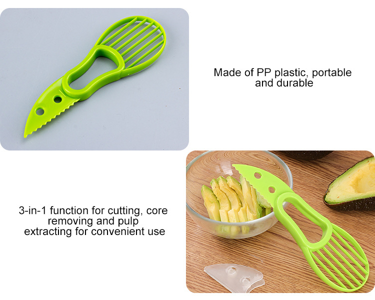 Multifunction Convenience Kitchen Cutting Tools Avocado Cutter 3-In-1 Avocado Slicer Shea Corer